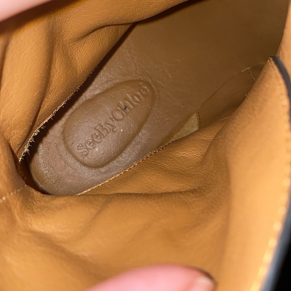 See By Chloe Women’s Gray Ankle Boots With Gold Buckle Size 37.5/7.5 - Picture 9 of 9